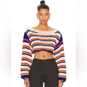 NWT Multicolor Striped Cropped Sweater